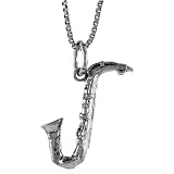 Buy Sterling Silver 3 4 (20mm) Tall Saxophone Pendant by Sabrina Silver