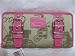 Coach HAC Buckle Zip Around Wallet 43519 Khaki Fushia