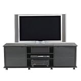 Hardwood 66 TV Cabinet in Oak in Ebony Finish: Espresso
