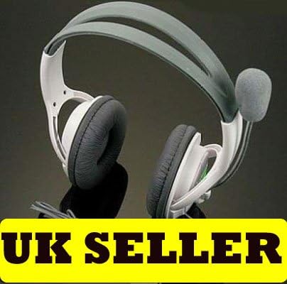 Premium Deluxe Large X-Box XBOX 360 Live Stereo Headphone, Earphone, Headset with Microphone Mic, Foam ear piece for extra comfort