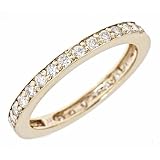 14K Yellow Gold Diamond Eternity Wedding Anniversary Band Ring 0.75ct in Pave Setting