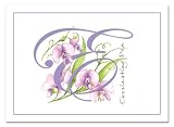Wellspring Note Card, Garden Initials E (6743)