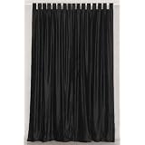Black Velvet Curtains Drapes Panels - Tab Top (Loops) Curtain Length: 92 Inches by Indian Selections