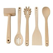 SoftWorks 5-piece Wooden Spoon Utensil Set