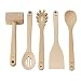 SoftWorks 5-piece Wooden Spoon Utensil Set