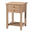 Lamp Table with 2 Drawers - Unfinished