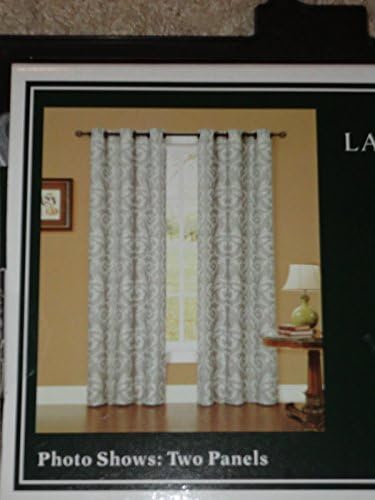 Laura Ashley WINDMERE CHARCOAL Damask Window Panels Drapes Set 2 NEW 40 x 84