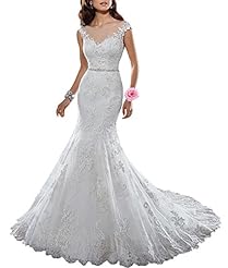 Lace Mermaid Scoop Neck Bridesmaid Dress 