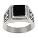 Sterling Silver Mens Celtic and Black Onyx Ring