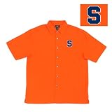 Syracuse Orangemen NCAA Prevail Button Down Short Sleeve Shirt For Men (Mango)