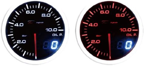 60mm Depo Racing Super White/amber Digital Oil Pressure Gauge Bar