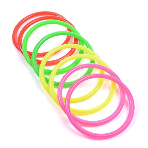 KLOUD City® 8 PCS Assorted Colors Plastic Ring Toss Rings for Sport