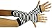 ToBeInStyle Women's Striped 100% Nylon Arm Length Warmers - Black With White Stripes