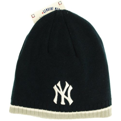 MLB New York Yankees Classic Blue Beanie with White Logo