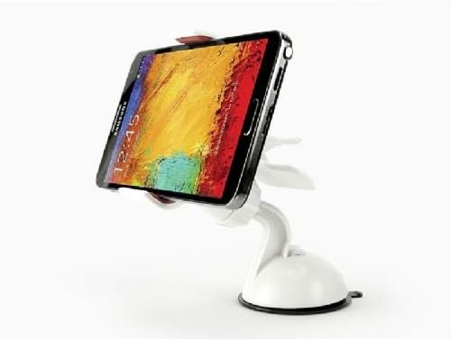 High Quality Car Dash Holder / Windshield Cradle Mount for Nokia Lumia 1320 / 1820 w/ New Turn-Lock Mechanism - White