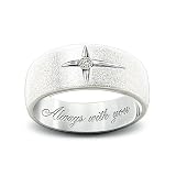 Forever In Faith Sterling Silver And Solitaire Diamond Women's & Men's Cross Ring by The Bradford Exchange