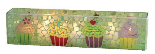 Tag Party Cupcake Mosaic Candle Holder
