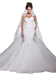 Mesh Lace Backless Applique Mermaid Polyester/Satin Wedding Dress 
