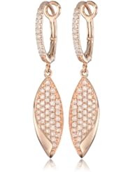 KC Designs "Metro" 14k Rose Gold and Diamond Leaf Earrings