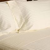 IMAGE OF Traditions Bed Linens 100% Egyption Cotton Sateen Stripe 300 Thread Count Twin Ivory