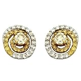 14k Two-Tone Yellow 1.55 Ct Diamond Earrings
