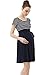 Momo Maternity Button Detail Nautical Style Dress - M