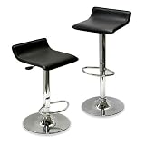 Winsome 93329 Air Lift Faux Leather Stool Black w/Chrome (Set of 2)