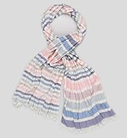 Indigo Collection Pure Cotton Stripe Scarf Indigo Collection Pure Cotton Stripe Scarf