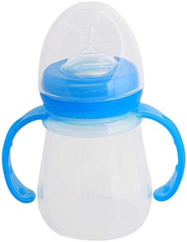 2 Colors Infant Silica Gel Baby Feeding Bottle With Spoon Food Supplement Rice Cereal Bottle (blue)