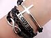 Susenstone®Vintage Cross Bracelet, Infinity Love Leather Rope Infinite Bangle (Black)