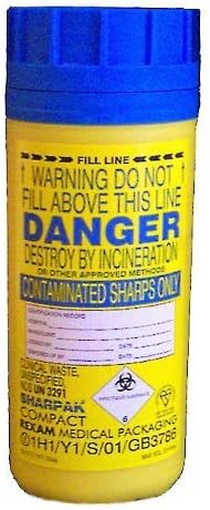 Sharp Boxes Safe Disposal Of Sharps &amp; Needles Sharpsafe for used needles and clinical sharps. Various Bin Sizes by Vernon Carus