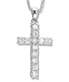 1 Carat Prong Set Diamond Cross Pendant in 14k White Gold