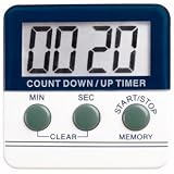 Countdown Timer Minutes and seconds. Large digital display with extra loud alarm.