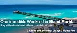 Oceanfront Beachside Miami Beach Hotel Vacation Package for 4 days & 3 nights for up to 4 people