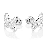 925 Sterling Silver Little Butterfly Post Stud Earrings 11 mm Jewelry for Women - Teens - Girls - Nickel Free