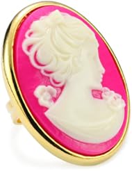 Tarina Tarantino "Classic" Pink Cameo Mod Ring, Size 6.5