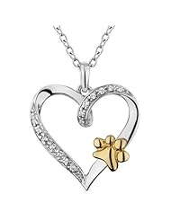 ASPCA(R) Tender Voices(R) Two-Tone Diamond Heart Paw Pendant 1/15ctw