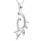 Unique Dragon Tail Pendant Necklace Sterling Silver