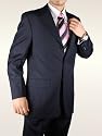 Italian Mens Suits Navy Merino Wool 150s Complete Jacket and Pants Year Round Use