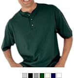 Cotton Deluxe by Anvil Short Sleeve Henley, (A-1202)