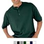 Cotton Deluxe by Anvil Short Sleeve Henley, (A-1202)