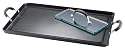 Circulon Elite Double-Burner Nonstick Hard-Anodized Griddle with Glass Bacon Press