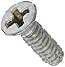 Steel Thread Cutting Screw, Zinc Plated, 82 Degree Flat Head, Phillips Drive, Type F, #4-40 Thread Size, 3/8