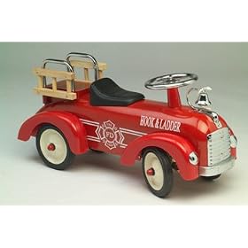 RED SPEEDSTER FIRE TRUCK SCOOT-ALONG - Fun reproduction of early 20th century hook and... by HomeLifeShopping