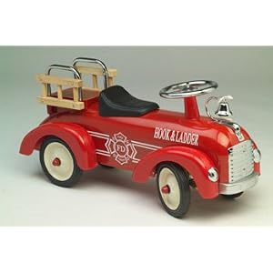 RED SPEEDSTER FIRE TRUCK SCOOT-ALONG - Fun reproduction of early 20th century... by 