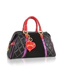 Ghibli Quilted Black Leather Trim Bauletto Bag
