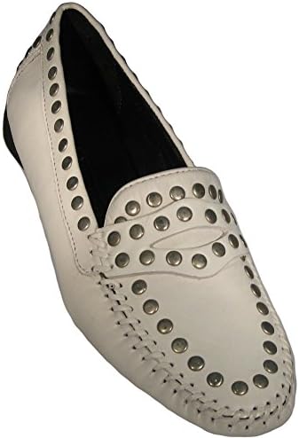 Robert Zur Women's 'Tango' Studded Glove Leather Moc in White