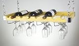 Concept Housewares WR-40528 Wine Bottle & Glass Ceiling Wall Mount Wine Rack 8 Bottles