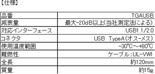 コトヴェール TGA(タッピングガードアダプタ) for USB TGAUSB