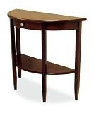Winsome 94039 Half Moon Table with Drawer/Shelf-Antique Walnut